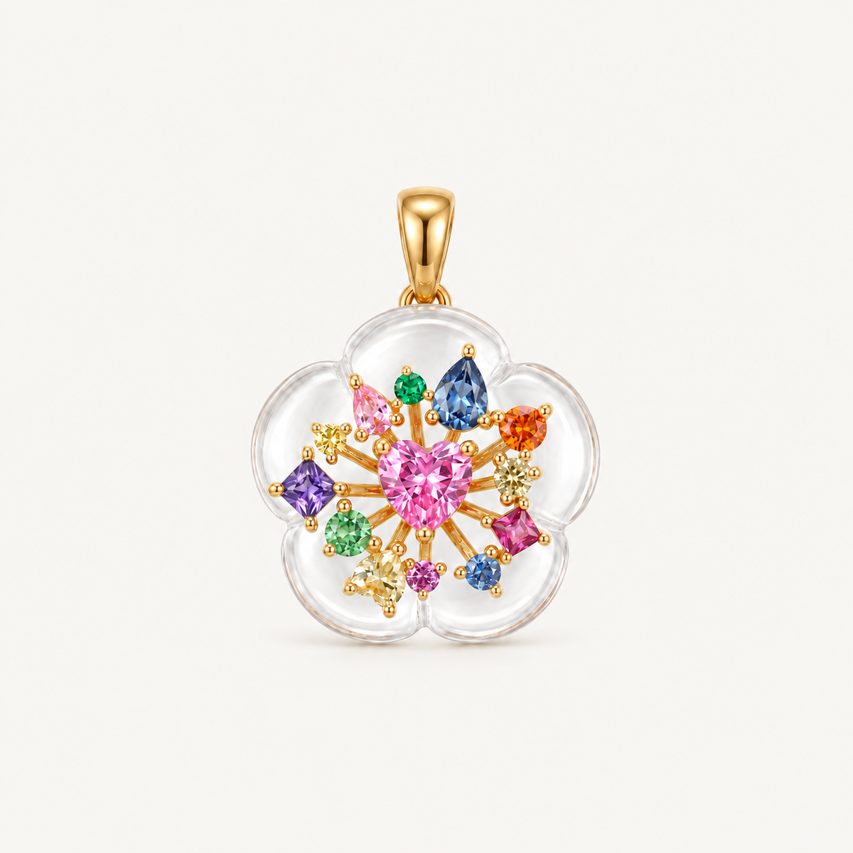 Candy Sparkle Crystal Flower Pendant