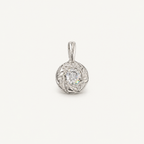 Silver Diamond-Cut Bubble Pendant