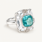 Ice Blue Crystal Cocktail Ring