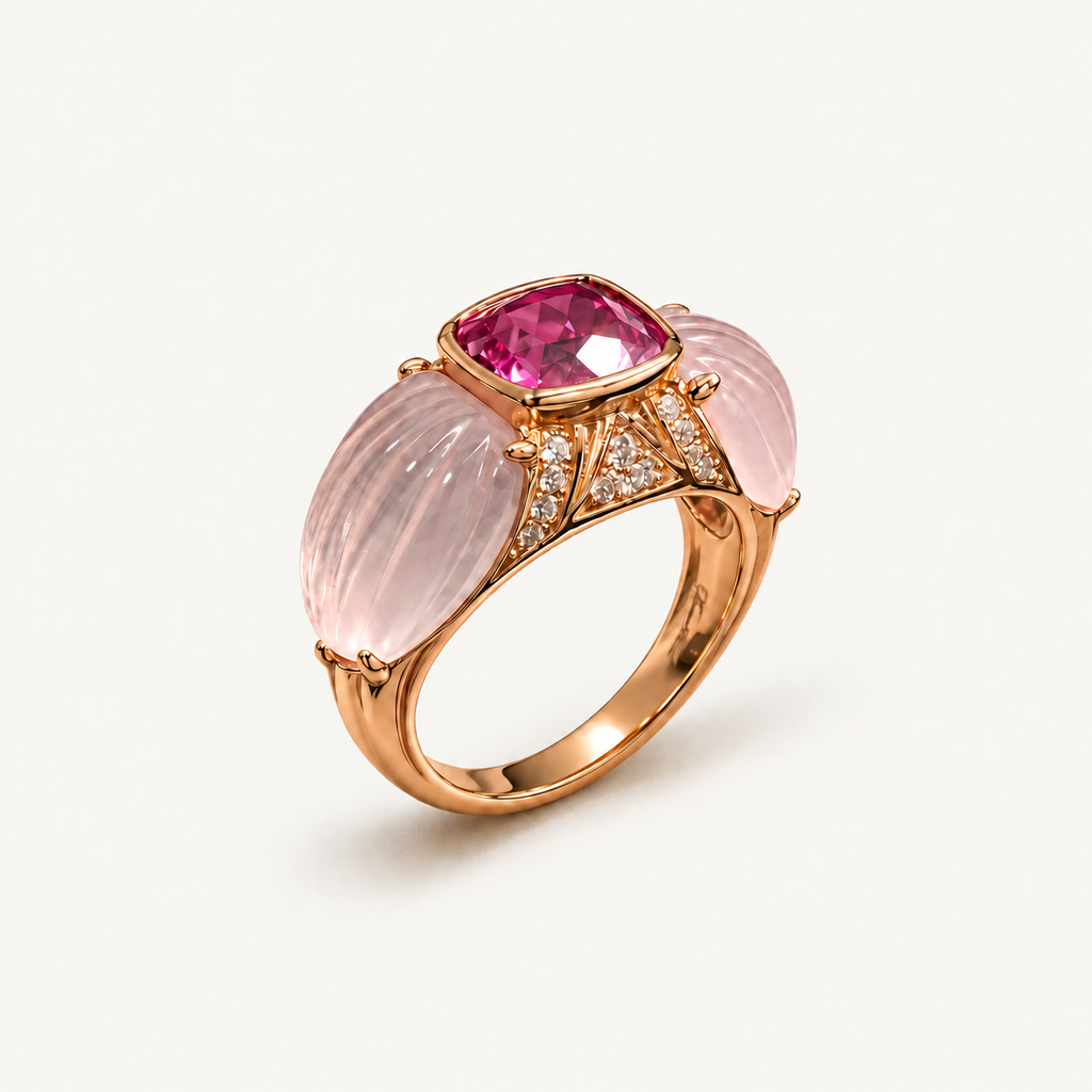 Peach Veil Bloom Ring