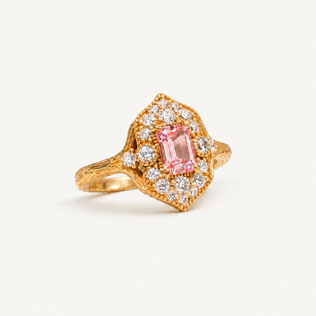 Blush Gilded Frame Ring