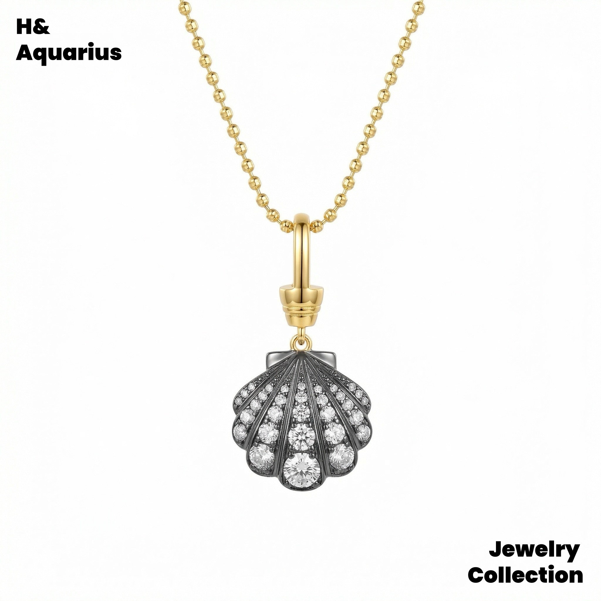 Pendant: 925 Silver & Zirconia Bubble Shell Necklace - Handmade Versatile Luxury Chain