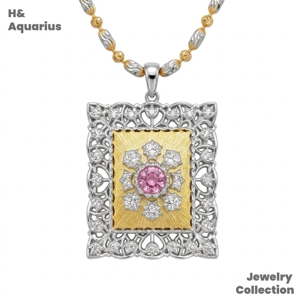Pendant: 925 Silver & Zirconia Vintage Window Charm - Retro Minimalist DIY Necklace