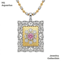 Pendant: 925 Silver & Zirconia Vintage Window Charm - Retro Minimalist DIY Necklace