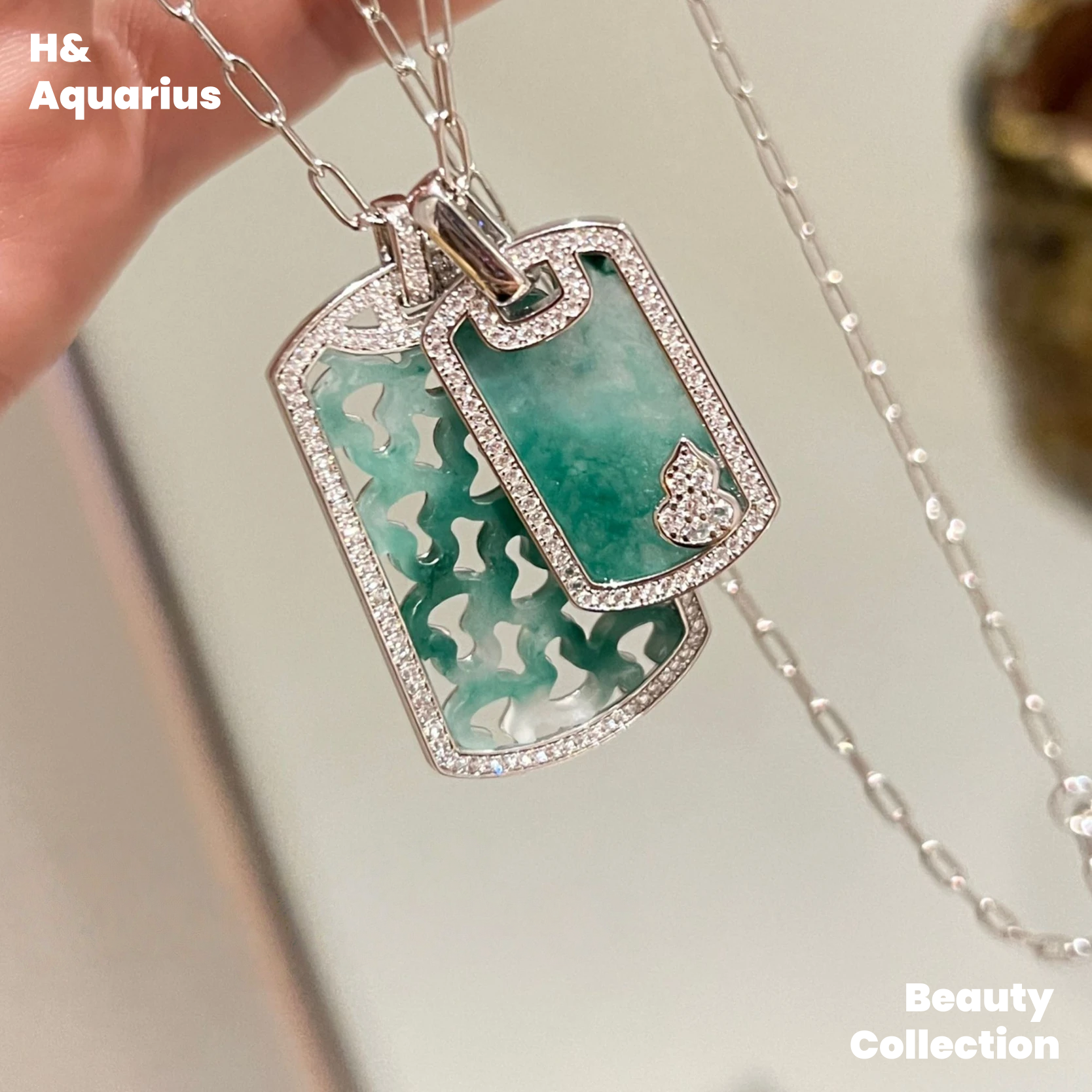 Landscape Wu Shi Pendant Necklace - Silver Plated Chinese Style Solitaire Jewelry with Certificate