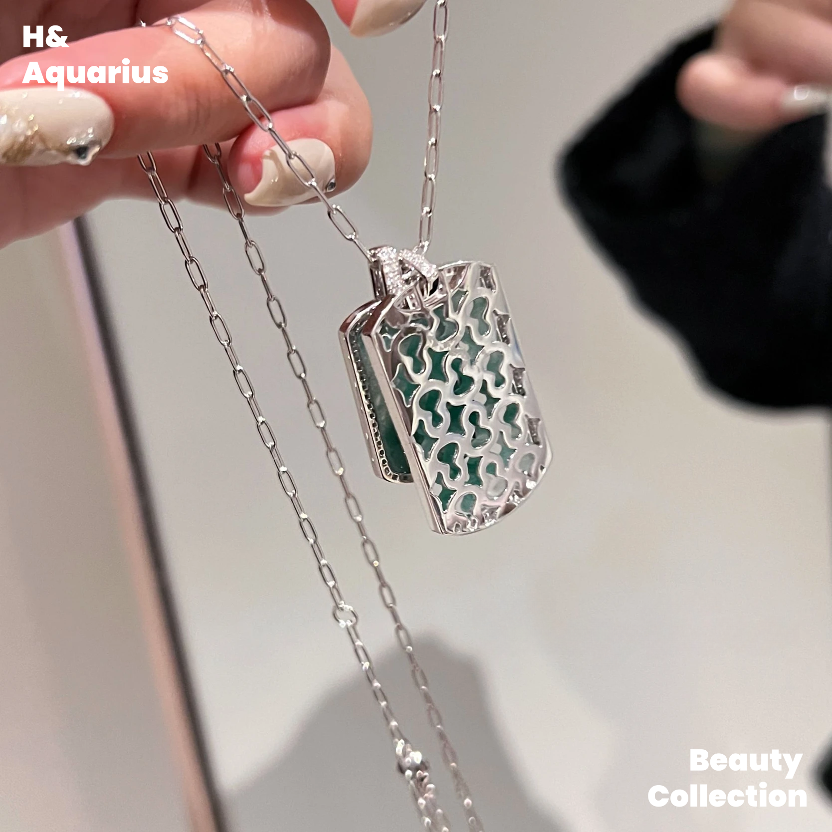Landscape Wu Shi Pendant Necklace - Silver Plated Chinese Style Solitaire Jewelry with Certificate