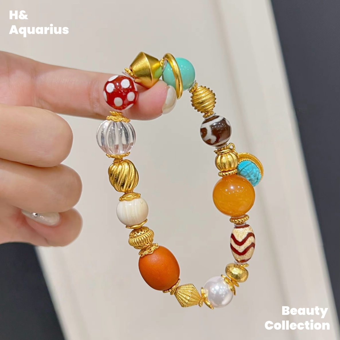 925 Silver & Zirconia Duobao Bracelet - Chinese Style Colorful Stackable Bead Chain