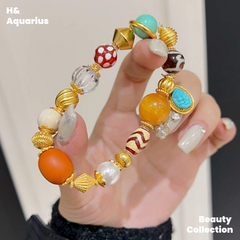 925 Silver & Zirconia Duobao Bracelet - Chinese Style Colorful Stackable Bead Chain