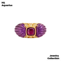 Purple Flow Ring - 925 Silver & Crystal Purple Luxury Minimalist Ring